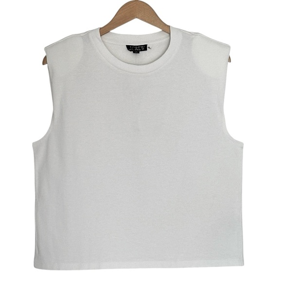NEW J. CREW Structured muscle T-shirt in mariner cotton white size medium - Picture 4 of 9